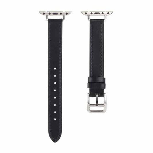 Slim Leather Band Strap for Apple Watch 38/40/41mm - Black