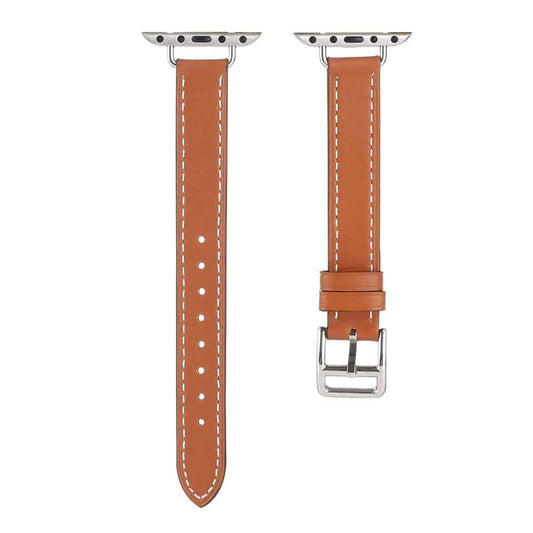 Slim Leather Band Strap for Apple Watch 38/40/41mm - Brown