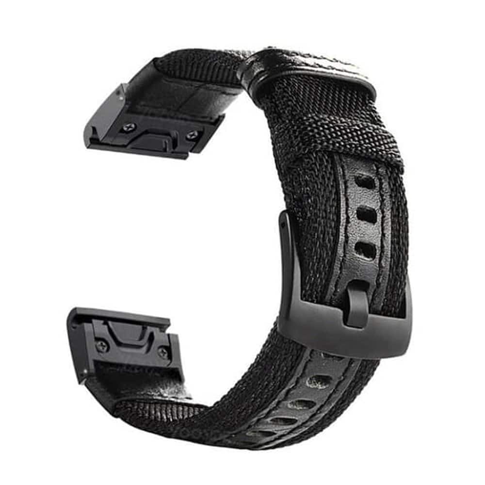Quick Fit 26mm NOTA Nylon Durable Sweatproof Watch Band Strap for Garmin Fenix 5X/5X Pus/Fenix 3/3 HR/D2/Descent Mk1 - Black
