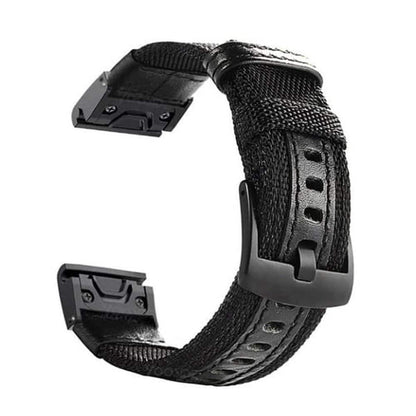 Quick Fit 26mm NOTA Nylon Durable Sweatproof Watch Band Strap for Garmin Fenix 5X/5X Pus/Fenix 3/3 HR/D2/Descent Mk1 - Black