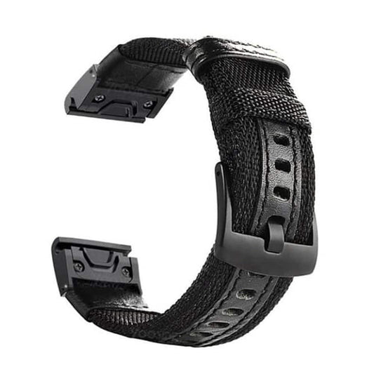 Quick Fit 26mm NOTA Nylon Durable Sweatproof Watch Band Strap for Garmin Fenix 5X/5X Pus/Fenix 3/3 HR/D2/Descent Mk1 - Black