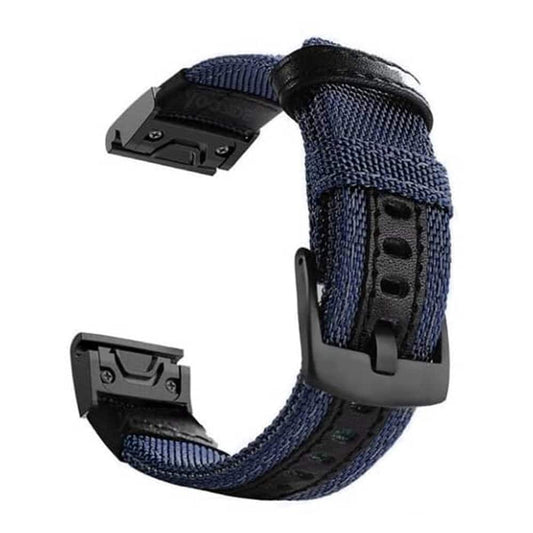 Quick Fit 26mm NOTA Nylon Durable Sweatproof Watch Band Strap for Garmin Fenix 5X/5X Pus/Fenix 3/3 HR/D2/Descent Mk1 - Navy