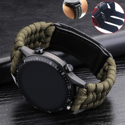 22mm Universal Watch Paracord Army Military Nylon Strap- Green