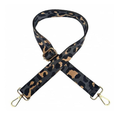 Handbag /Purse/Shoulder/Crossbody Canvas Replacement Strap- Grey Leopard