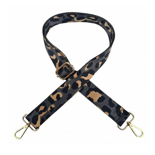 Handbag /Purse/Shoulder/Crossbody Canvas Replacement Strap- Grey Leopard