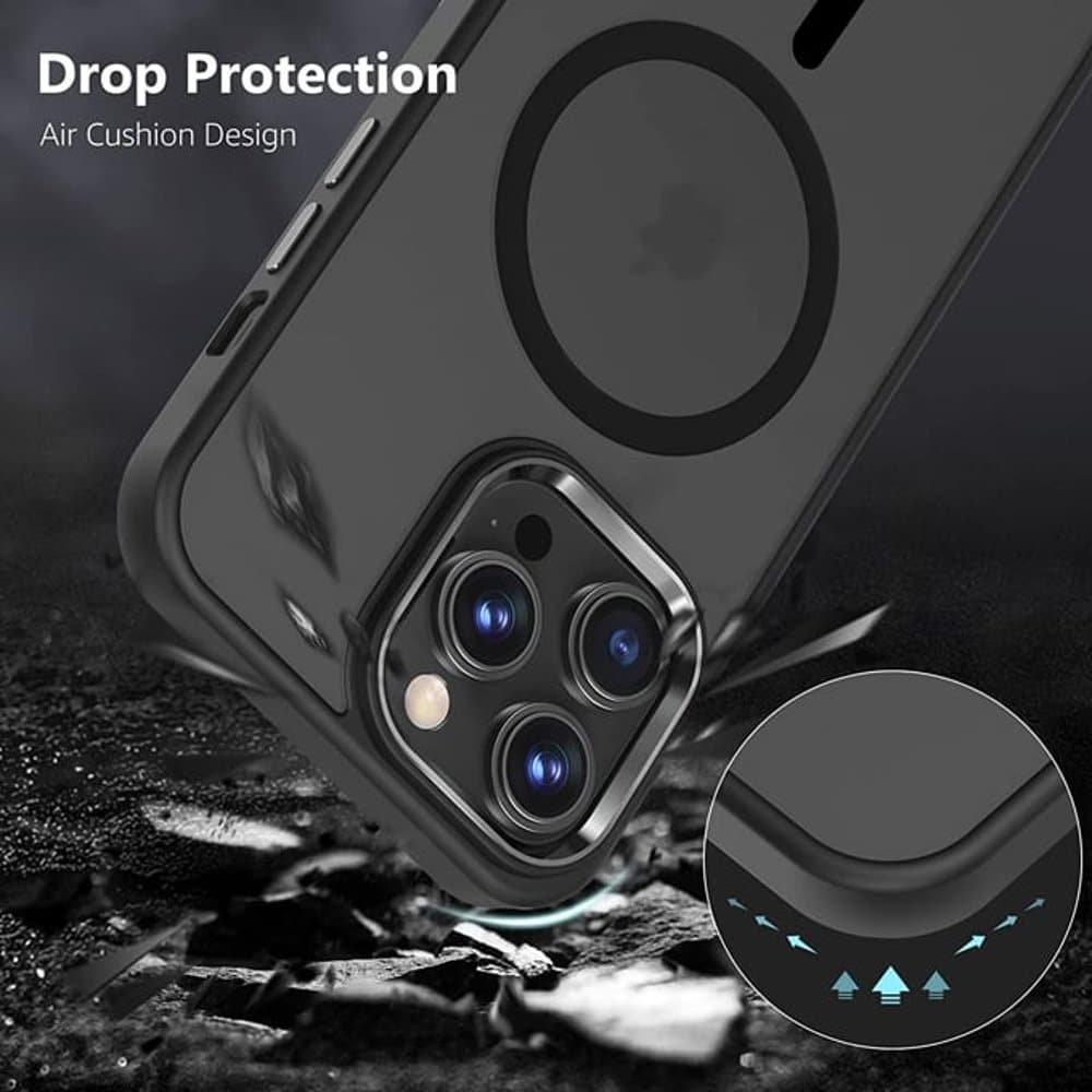Clear Black MagSafe Magnetic Case Back Cover for iPhone 14 Pro