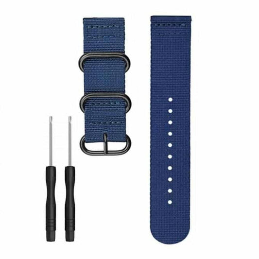 Nylon Replacement Bands 20mm Watch Strap Band Accessory with Pins and removal tools for Garmin Fenix 5S Smart Watch - Navy