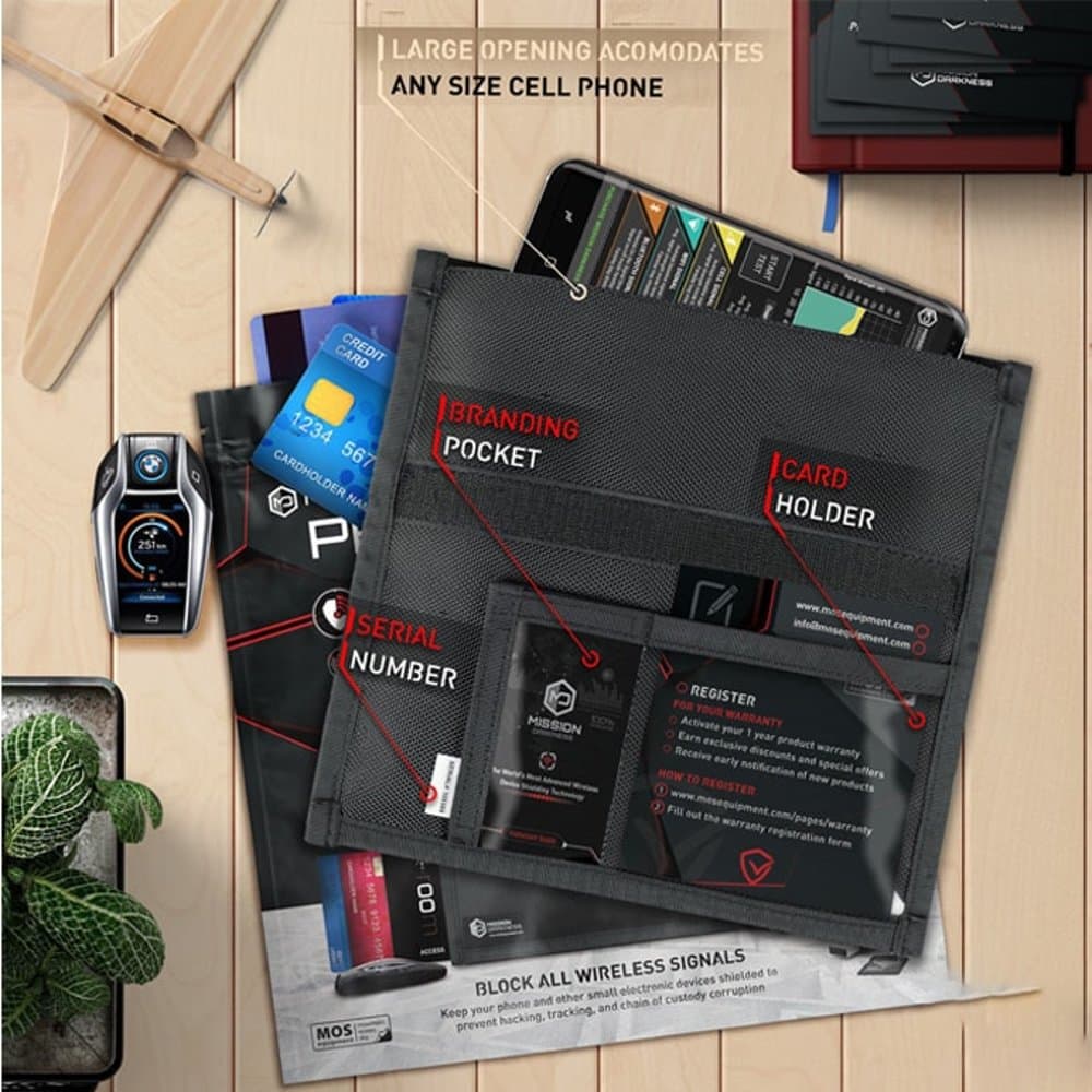 RFID Signal Blocker Anti-Tracking Phone Travel Faraday Bag
