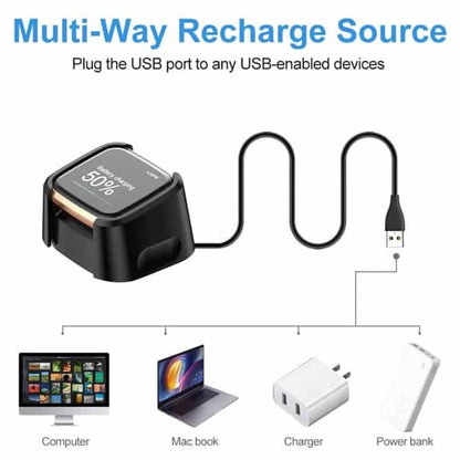 USB 1m Extended Cable Fast Charger Dock for Fitbit Versa 2