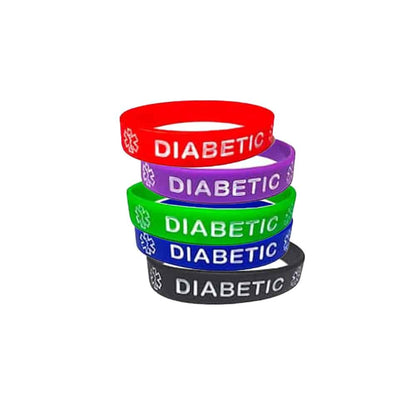 Diabetic: Emergency Attention Medical Alert silicone bracelet set (x5)