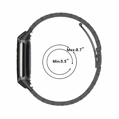 3 Link Stainless Steel Strap for Fitbit Charge 5 / 6- Black