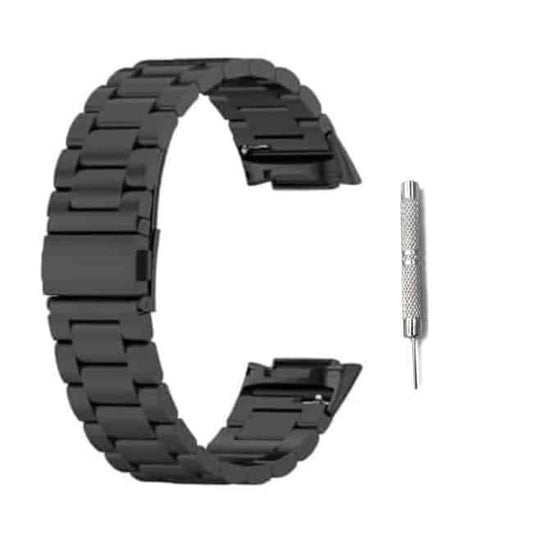 3 Link Stainless Steel Strap for Fitbit Charge 5 / 6- Black