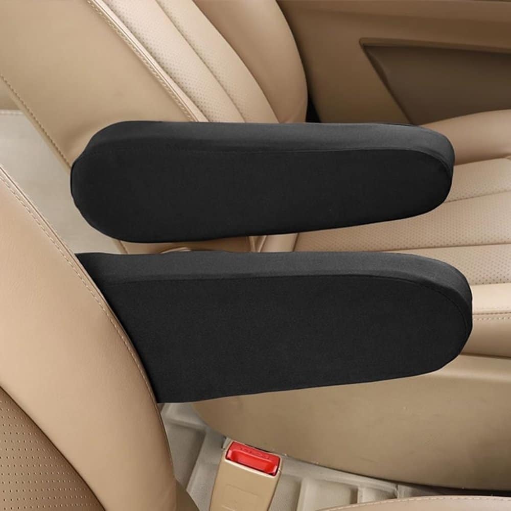 Semi-Universal Car Armrest Cover Seat Protectors-2 Pack- Black