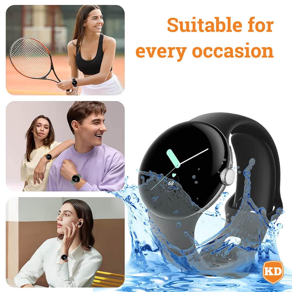 Silicone Strap for Google Pixel Watch 1- Black- S/M
