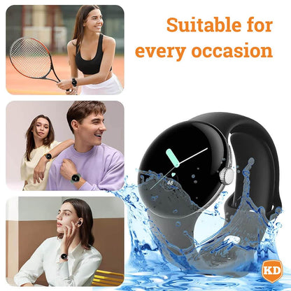 Silicone Strap for Google Pixel Watch 1- Black- S/M
