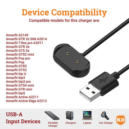 USB Charging Cable for Amazfit A2149/ GTR 2e/ T-Rex Pro/ Pop