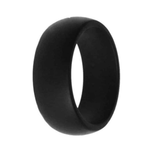 Men's Wedding Exercise Silicone Ring- 8mm- Black- O