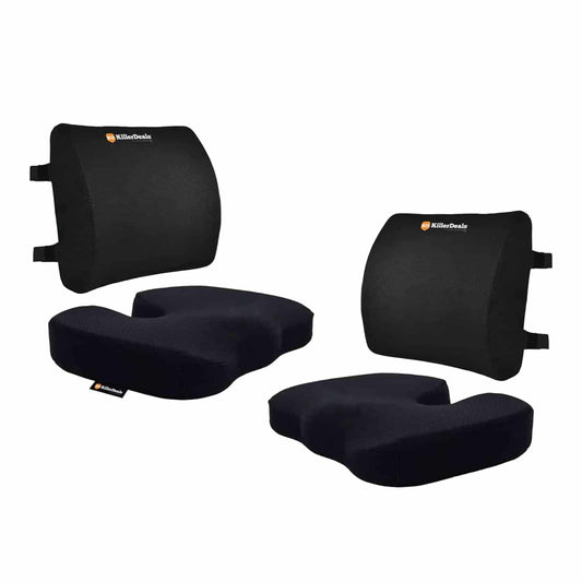 Car Home Office Chair Lumbar Support Memory Foam Cushions Combo