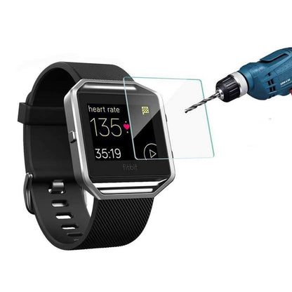 Metal Bezel Frame + Glass Protector for Fitbit Blaze- Black - Combo