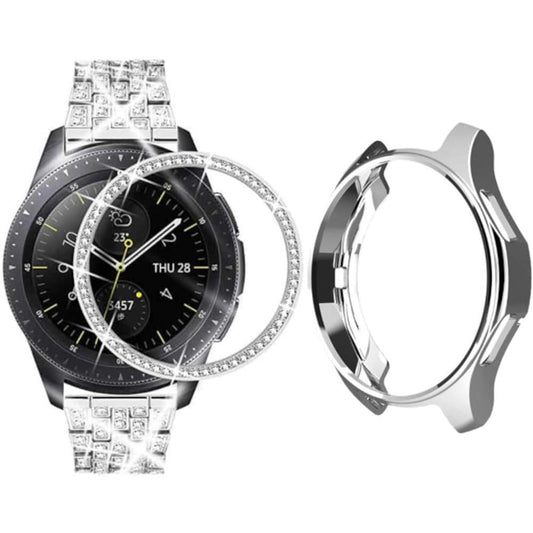 TPU Case + Bezel Combo for 46mm Samsung Galaxy Watch- Silver