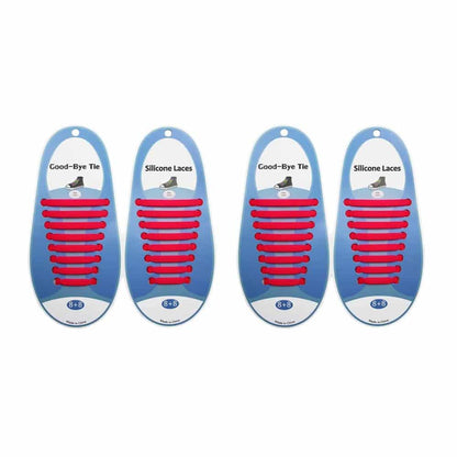 elastic lazy no-tie silicone speed laces - Pink (Adults)(x2 Combo)