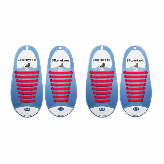 elastic lazy no-tie silicone speed laces - Pink (Adults)(x2 Combo)