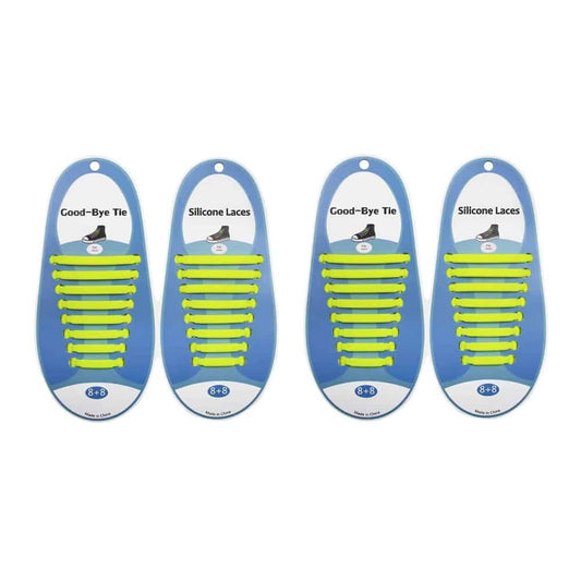 elastic lazy no-tie silicone speed laces - Yellow (Adults)(x2 Combo)