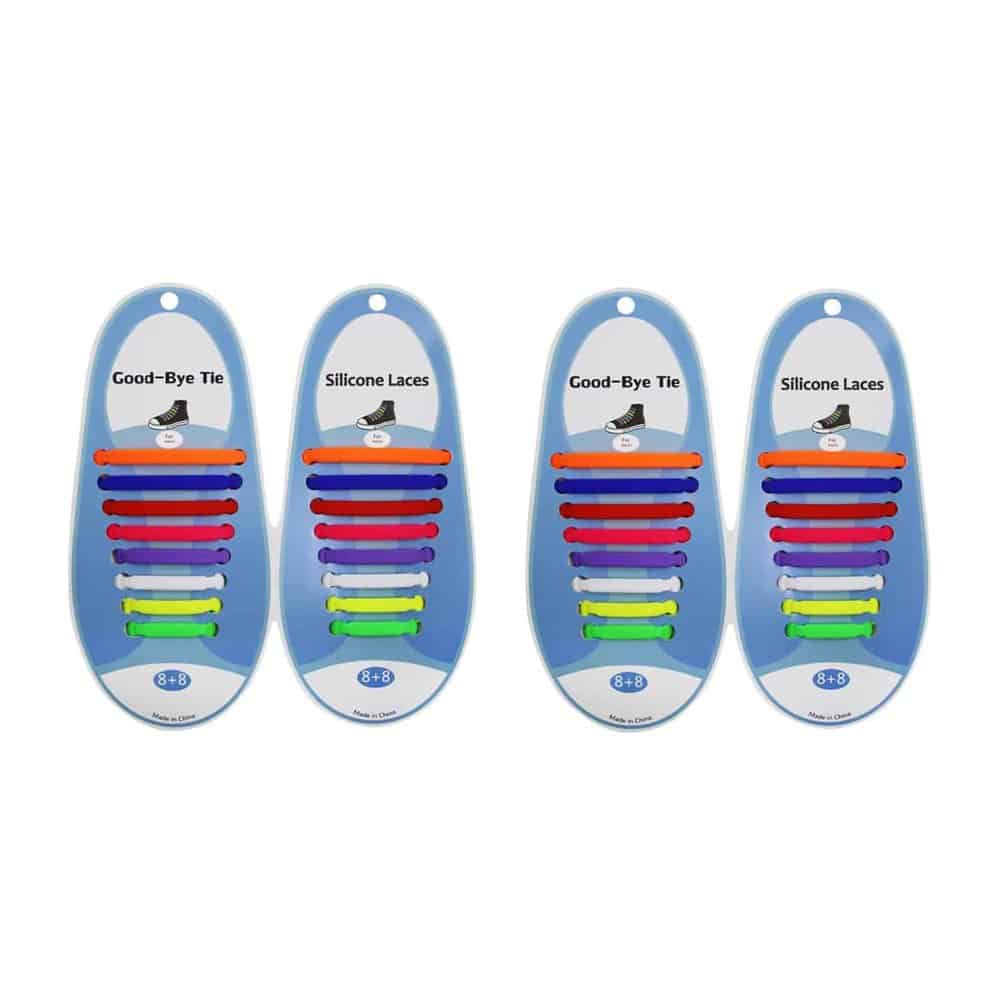 elastic lazy no-tie silicone speed laces - Rainbow (Adults)(x2 Combo)
