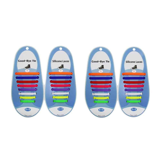 elastic lazy no-tie silicone speed laces - Rainbow (Adults)(x2 Combo)