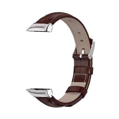 18mm PU Leather Strap for Huawei Band 6- Brown & Blue Combo