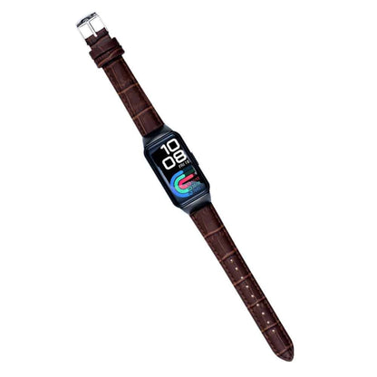18mm PU Leather Strap for Huawei Band 6- Brown & Blue Combo