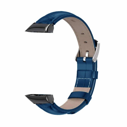 18mm PU Leather Strap for Huawei Band 6- Brown & Blue Combo