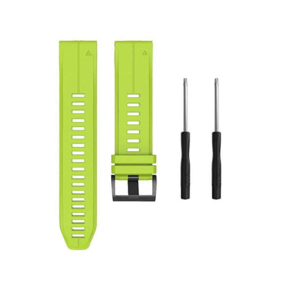 22mm Garmin Fenix 5/6/935/945/S60 Silicone Strap - Black/Purple/Green Combo