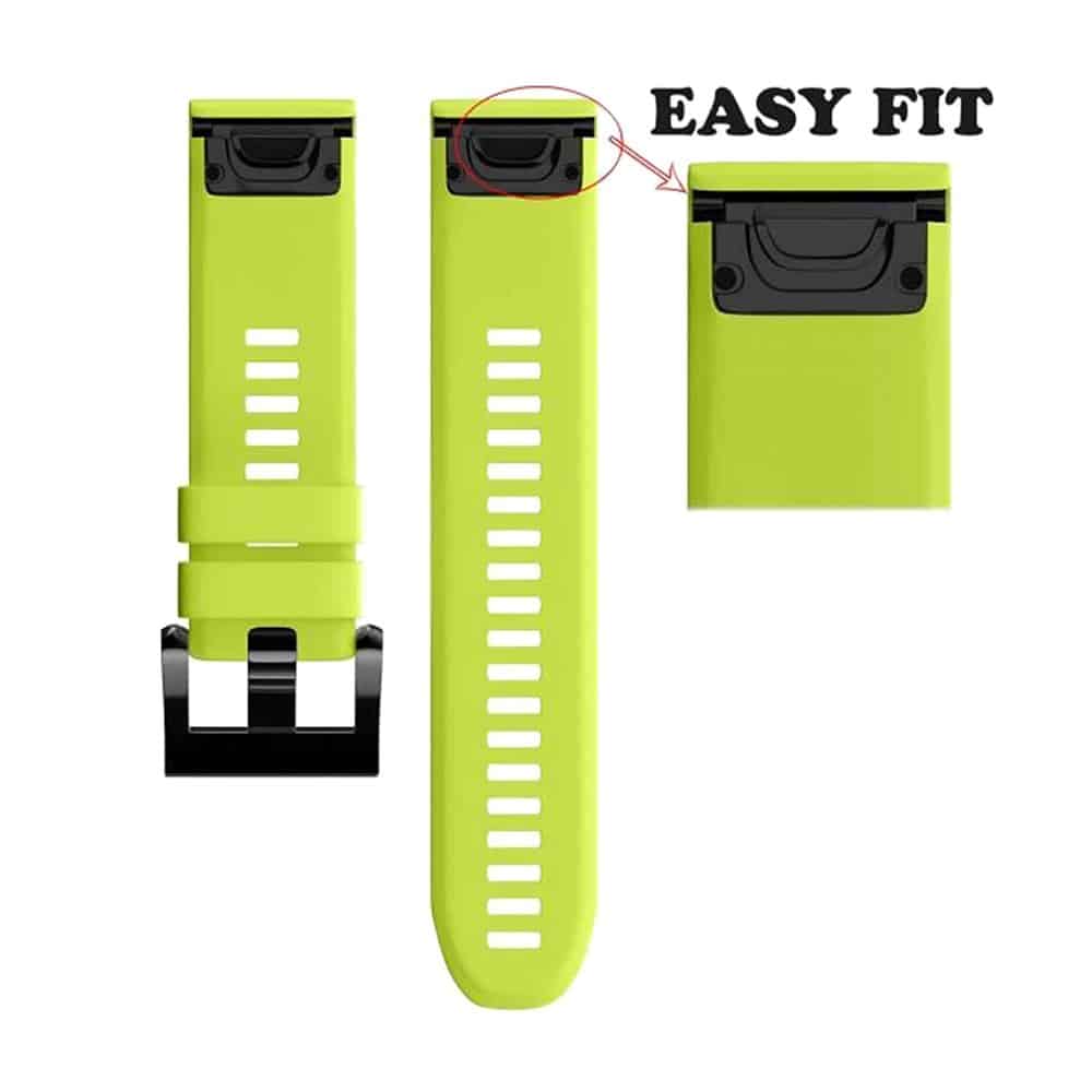 22mm Garmin Fenix 5/6/935/945/S60 Silicone Strap - Black/Purple/Green Combo