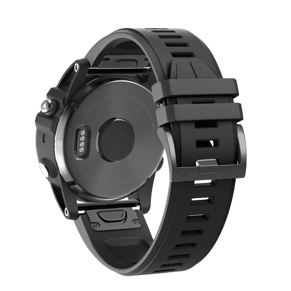 22mm Garmin Fenix 5/6/935/945/S60 Silicone Strap - Black/Purple/Green Combo