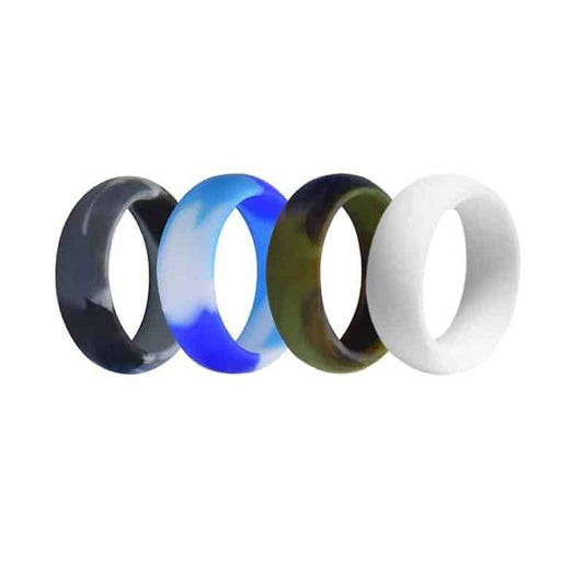 Men's Wedding Silicone Ring- x4 Colour Pack (USA 10/RSA T) - Combo
