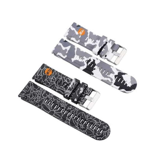 26mm Silicone Strap for Garmin Fenix 5X- Black + Camo Combo