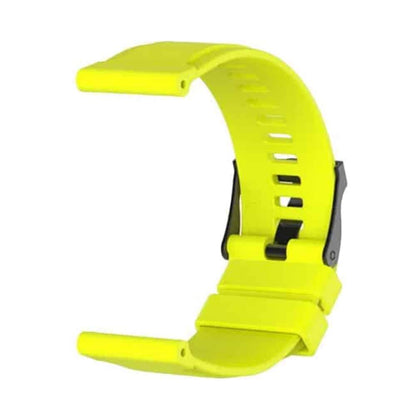 Sporty Silicone Strap for Suunto Core- Black + Yellow Combo