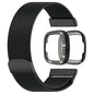 Milanese stra and PC case with diamond for Fitbit Versa 3 ,Sense - Black Combo