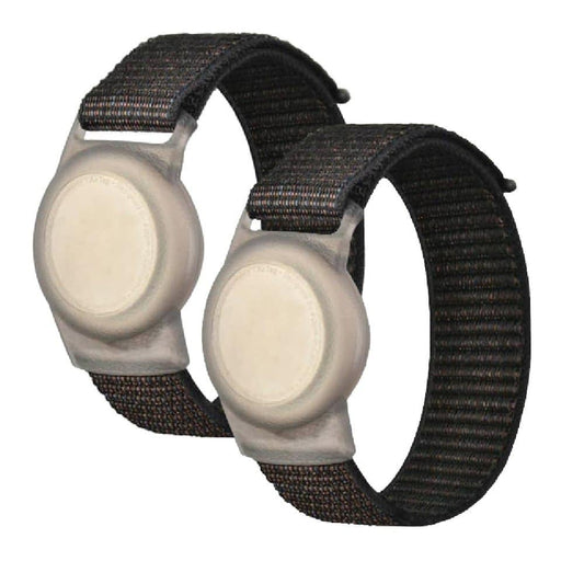 Soft Lightweight Breathable Nylon Watch Band for Apple AirTag- S/M- 2 Pack x2