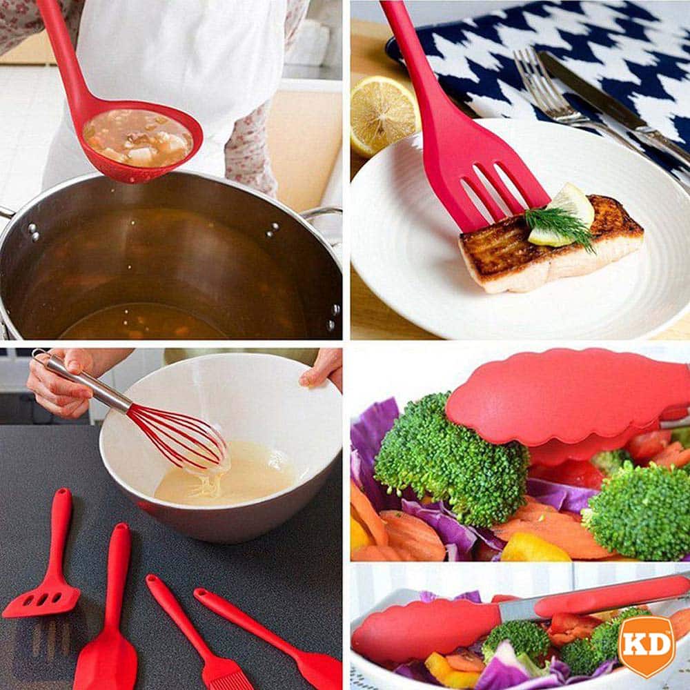 10-Pack Silicone Spatula Whisk Tong Spoon Kitchen Utensil Set x 2 Combo