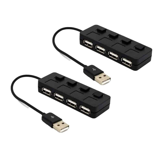 High Speed USB 2.0 4-Port USB Expansion Hub + Light Switches x2  Combo