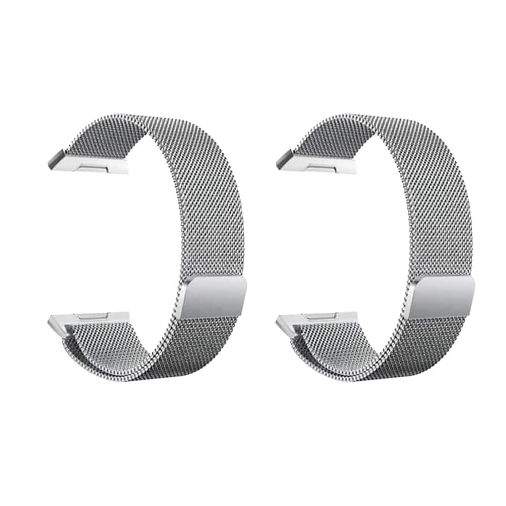 Stainless Steel Milanese Loop Strap for Fitbit Ionic-Silver x2  Combo