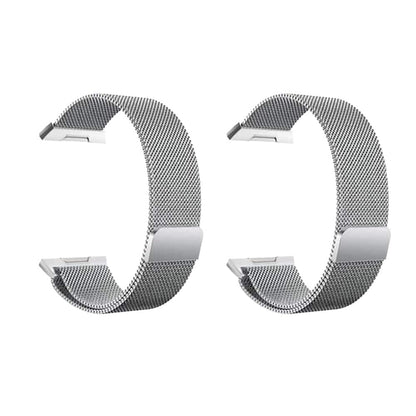 Stainless Steel Milanese Loop Strap for Fitbit Ionic-Silver x2  Combo