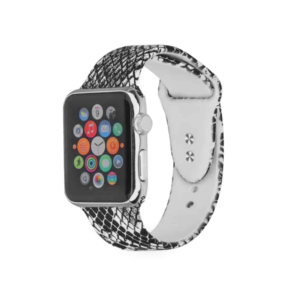 Silicone Strap for 38/40/41mm Apple Watch- Snake Skin & Colour Skull- S/M 2 Pack