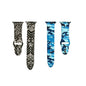 Silicone Strap for 38/40/41mm Apple Watch- Snake Skin & Camo Blue- S/M 2 Pack