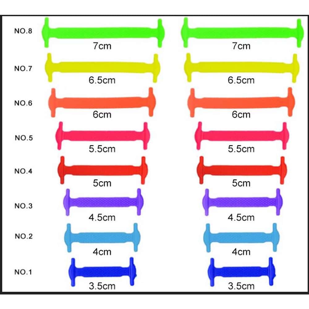elastic lazy no-tie silicone speed laces - Red (Kids) x2 Combo
