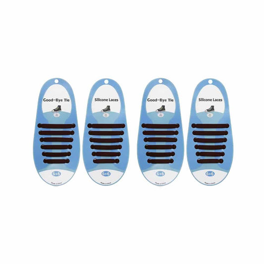 elastic lazy no-tie silicone speed laces - Brown (Kids) x2 Combo