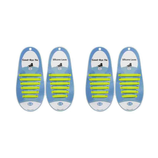 elastic lazy no-tie silicone speed laces - Yellow (Kids) x2 Combo