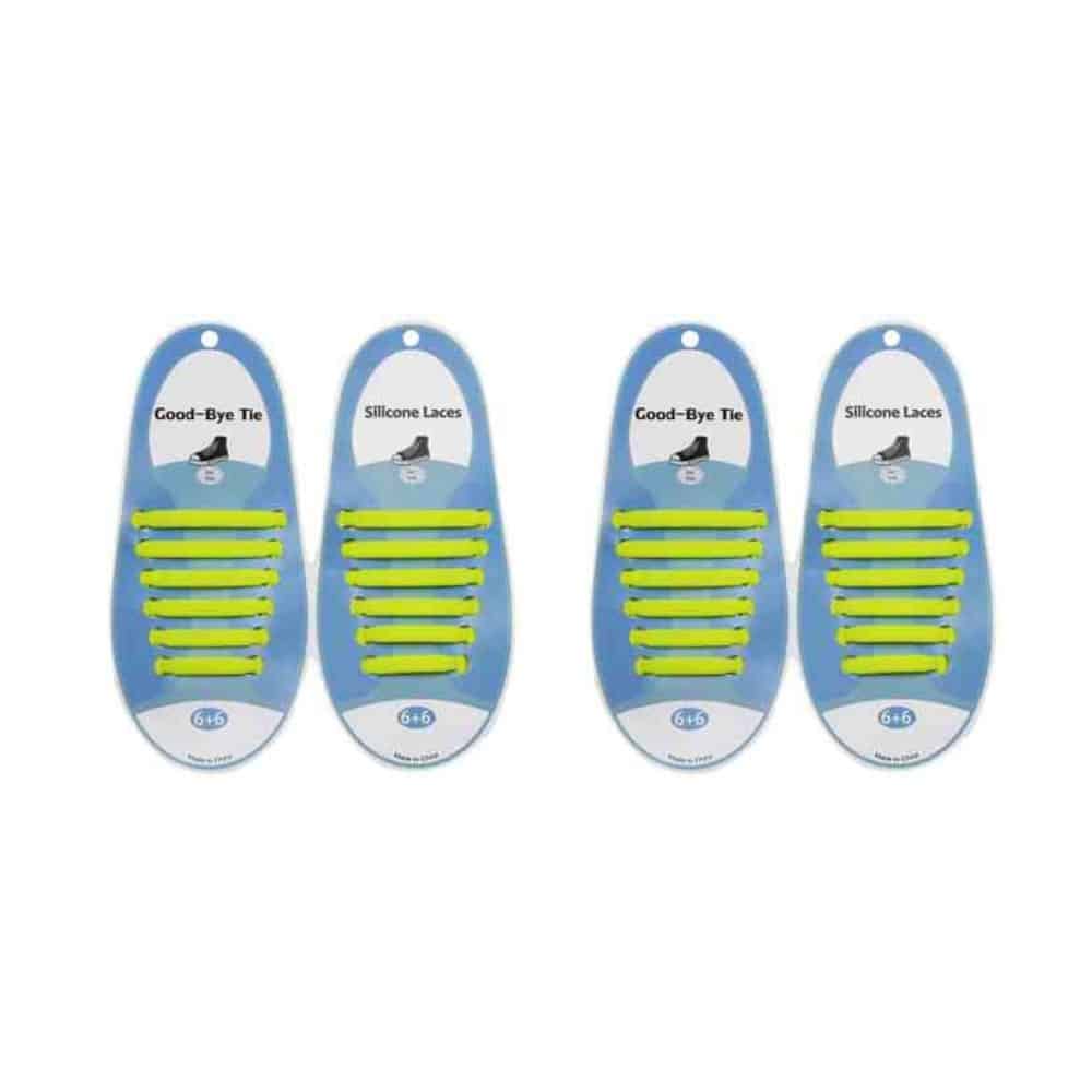elastic lazy no-tie silicone speed laces - Yellow (Kids) x2 Combo